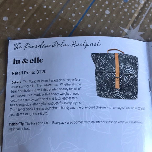 LU & ELLE BACKPACK W/ MONEY & CARDS HOLDER - Picture 14 of 14